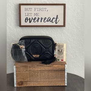 Valentino Orlandi Quilted Black Vegan Leather Bag